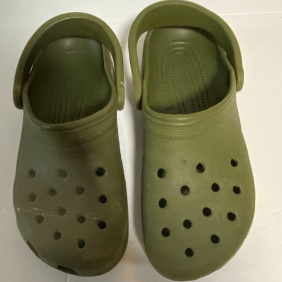 Crocs Olive Green Classic Clogs Size Men’s 8 / Women’s 10 - Picture 2 of 7